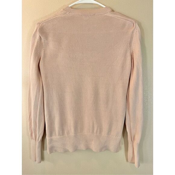 Everlane Soft Cotton Crew Knit Lightweight Blush Pink Crewneck Sweater Small - Picture 5 of 11